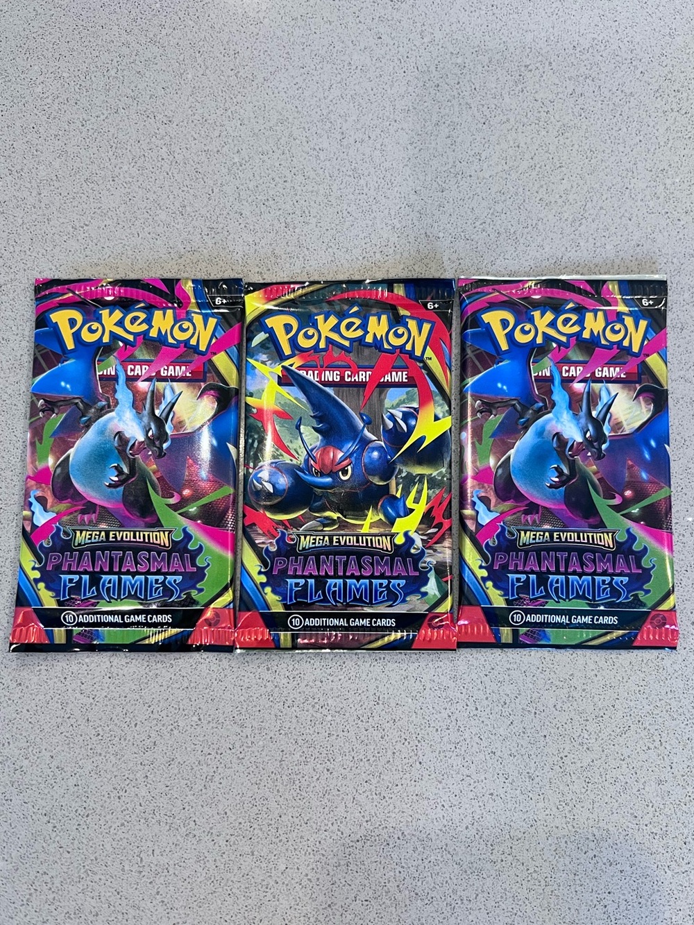 Pokemon Phantasmal Flames Mega Evolution Booster Packs Factory Sealed Set of 3